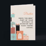 Happy Birthday Brother Card Karte<br><div class="desc">Dieses fröhliche Geburtstagsdesign ist perfekt für einen Vater,  Bruder,  Onkel,  Freund oder Chef. Sage Geburtstag im Stil mit diesem modernen und einfachen Design.</div>