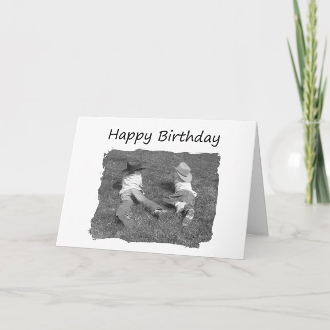 Happy Birthday Brother - Cowboys Karte (Vorderseite)