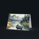 Happy Birthday Brother Fishing auf See in Boat Karte<br><div class="desc">Happy Birthday Brother Angeln am See in Boat Aquarell</div>