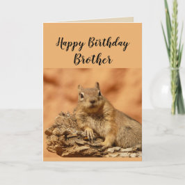 Happy Birthday Brother Funny Squirrel Spaß Karte