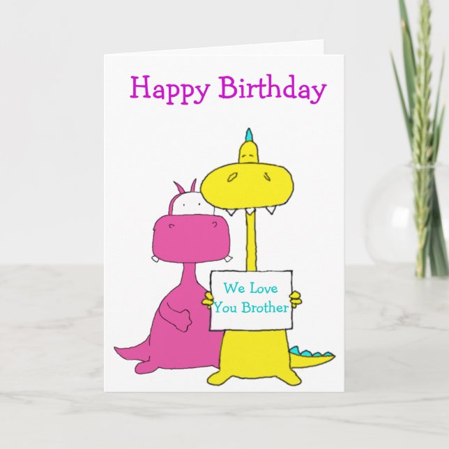 Happy Birthday Brother Karte (Vorderseite)