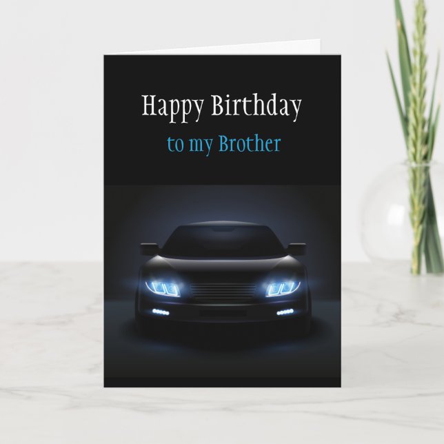 Happy Birthday Brother New Car spannende Karte (Vorderseite)