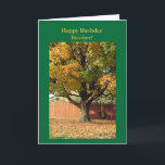 Happy Birthday Brother!  Old Balling. Karte<br><div class="desc">Happy Birthday Cards,  greetings for a brother.   Wonderful old tiring brings back shared childhood memories.  Being on hat Maple Tree in the fall is an added bonus!   Thank you for your purchases!</div>
