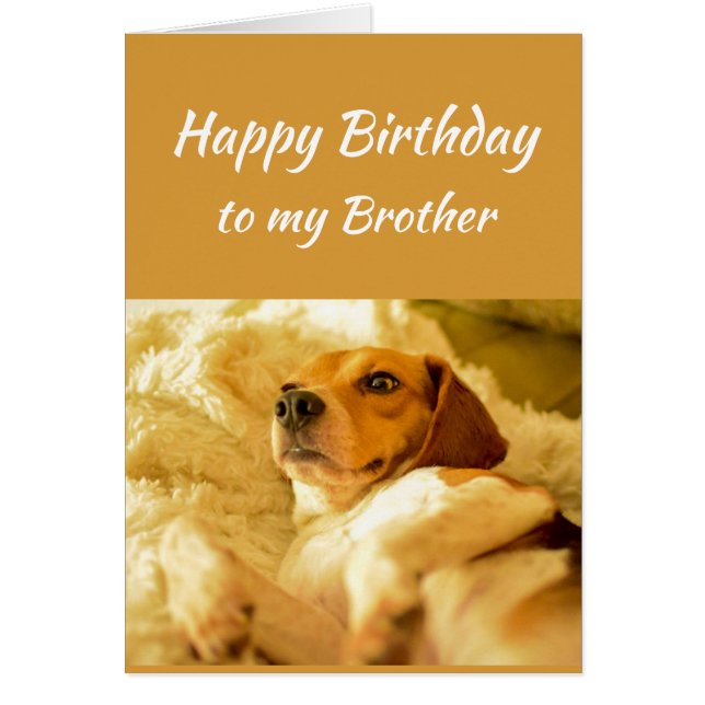 Happy Birthday Brother Real Age Spaß Fun Dog (Vorne)