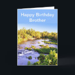 Happy Birthday Brother Shoal Creek Missouri Card Karte<br><div class="desc">Hier ist die perfekte Geburtstagskarte für diesen besonderen Typ, der die Natur oder das Angeln Liebe. Diese Karte wurde aus einem Foto entworfen, das ich von Shoal Creek am Wildcat Park in SW Joplin, Missouri aufgenommen habe. Die Karte hat einen inneren Gruß, den Sie in Ihren eigenen Text ändern können....</div>