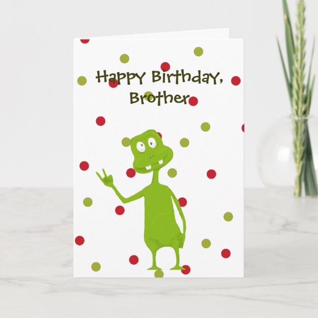 Happy Birthday Brother Space Alien Karte (Vorderseite)