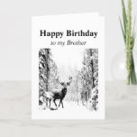 Happy Birthday Brother Vintag Stag, Hirsch Karte<br><div class="desc">Happy Birthday Brother Vintag Stag,  Deer Animal,  Wildlife,  Nature</div>