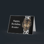 Happy Birthday Brother Wild Gray Wolf Head Karte<br><div class="desc">Happy Birthday Individuelle Name Wild Gray Wolf Head</div>