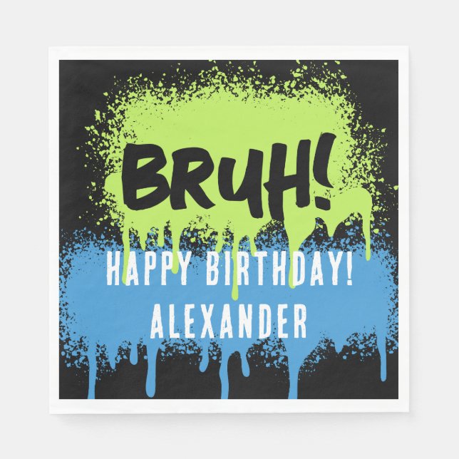 Happy Birthday Bruh Boy's Teenager Teen Boy Serviette (Vorderseite)