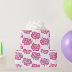 Happy Birthday Bubble Text Geschenkpapier