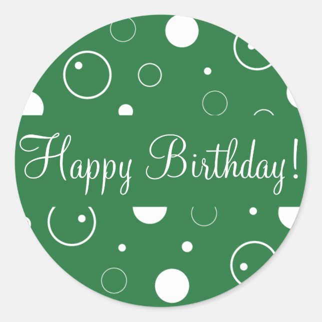 Happy Birthday Bubbles Envelope Sticker Siegel (Vorderseite)