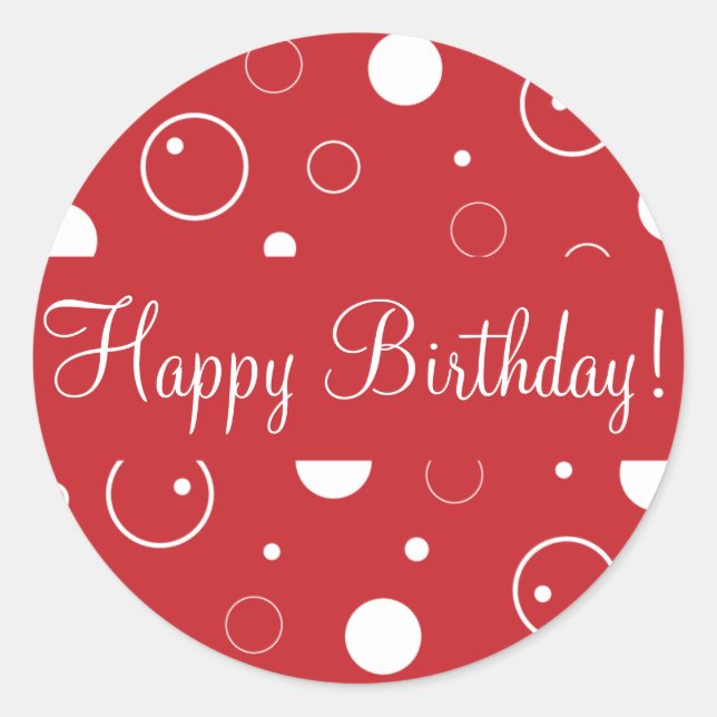Happy Birthday Bubbles Envelope Sticker Siegel (Vorderseite)