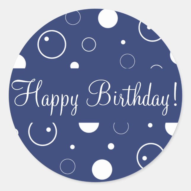 Happy Birthday Bubbles Envelope Sticker Siegel (Vorderseite)