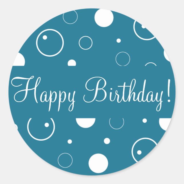 Happy Birthday Bubbles Enveloppe Sticker Seal (Devant)