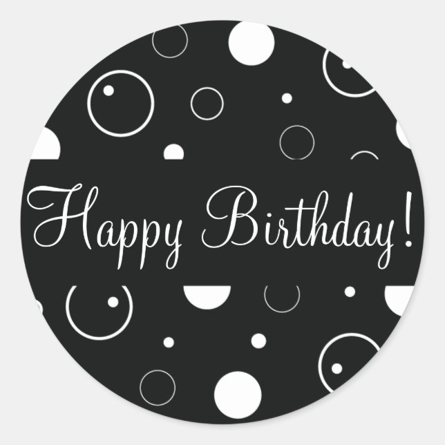 Happy Birthday Bubbles Enveloppe Sticker Seal (Devant)
