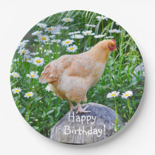 Happy Birthday Buff Orpington Chicken Pappteller