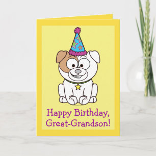 Happy Birthday Bulldog: Groß-Grandson Karte