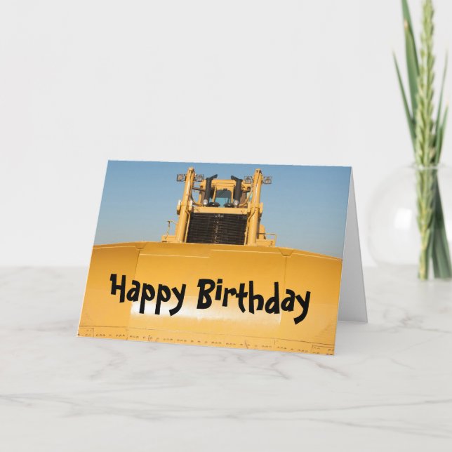 Happy Birthday Bulldozer Karte (Vorderseite)