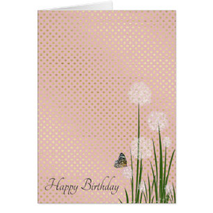 happy birthday-butterfly on puff flower