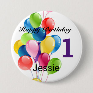 Happy Birthday Button Personalisieren Alter und Na