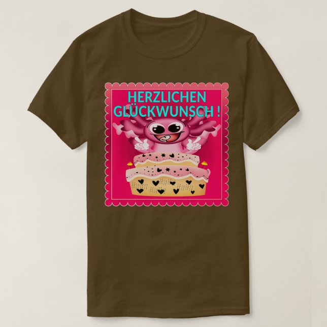 Happy Birthday Cake Axolotl 1 T-Shirt (Design vorne)
