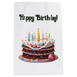 Happy Birthday Cake Bag Geschenk Party Mittlere Geschenktüte