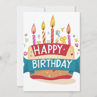 Happy Birthday Cake & Candles Geburtstag Einladung