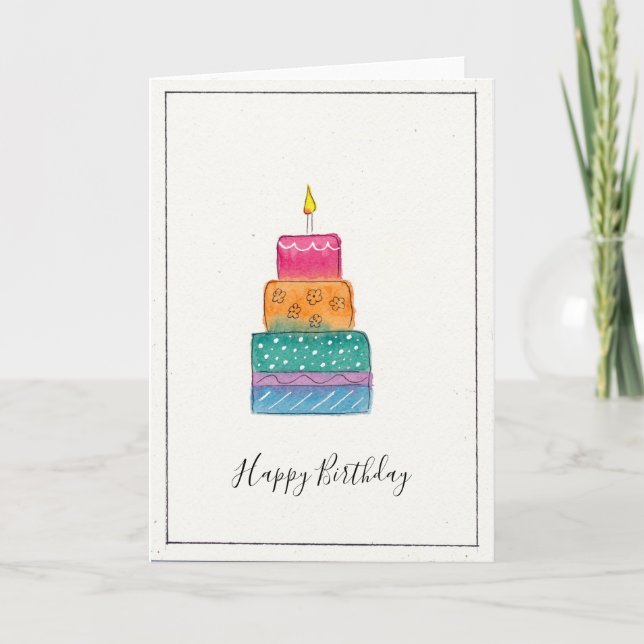 Happy Birthday Cake Card - ideal für alle Karte (Vorderseite)