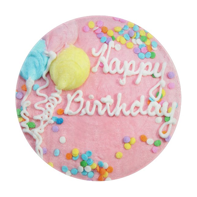 Happy Birthday Cake Cutting Board Schneidebrett (Vorderseite)