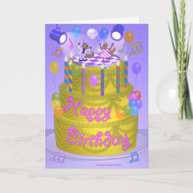 "Happy Birthday" cake (English) Karte (Vorderseite)