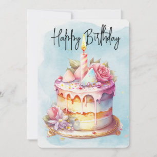 Happy Birthday Cake Feiertagskarte
