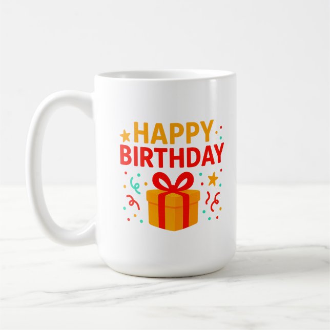 Happy Birthday Cake Graphic Kaffeetasse (Links)