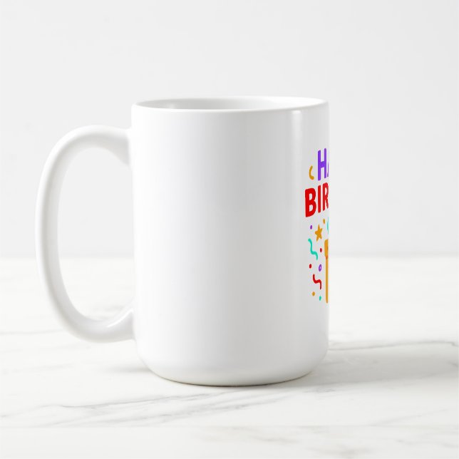 Happy Birthday Cake Graphic Kaffeetasse (Links)