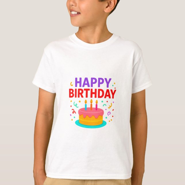 Happy Birthday Cake Graphic T-Shirt (Vorderseite)