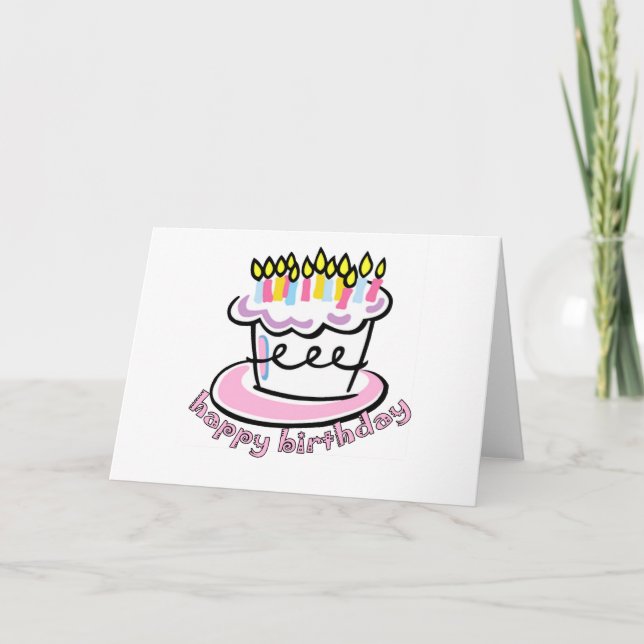 Happy Birthday cake Karte (Vorderseite)