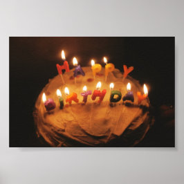 Happy Birthday Cake mit Kerzen Poster
