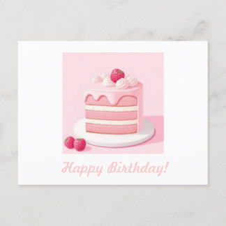 Happy Birthday Cake Postcard Postkarte