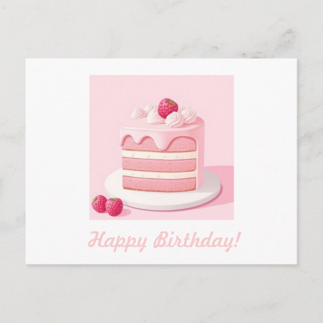 Happy Birthday Cake Postcard Postkarte (Vorderseite)