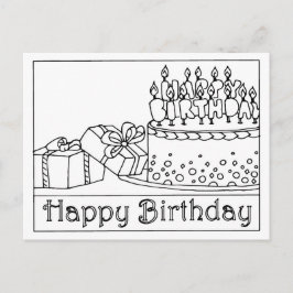 Happy Birthday Cake Postcard Postkarte