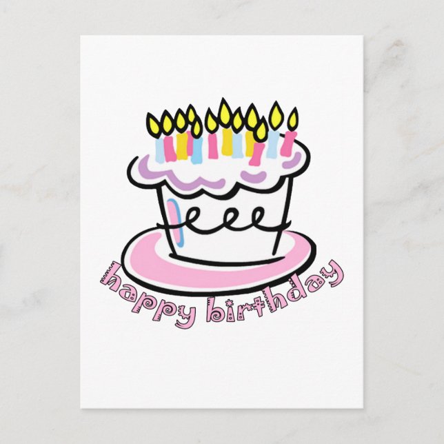 Happy Birthday cake Postkarte (Vorderseite)