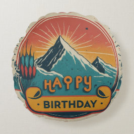 Happy Birthday Cake Rundes Kissen