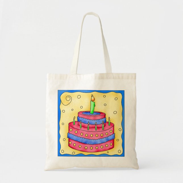 Happy Birthday Cake Tote Bag Tragetasche (Vorne)