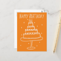 Happy Birthday Cake Whimsical Sketch Doodle