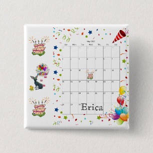 Happy Birthday Calendar Mai 2022 Schaltfläche  Button