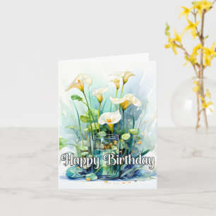 Happy Birthday Calla Lilies Blume Karte