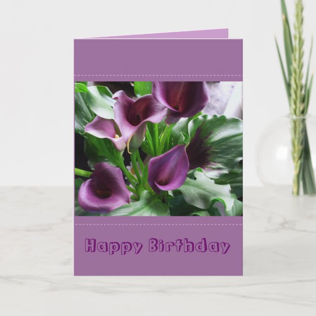 Happy Birthday - Calla lily Karte (Vorderseite)
