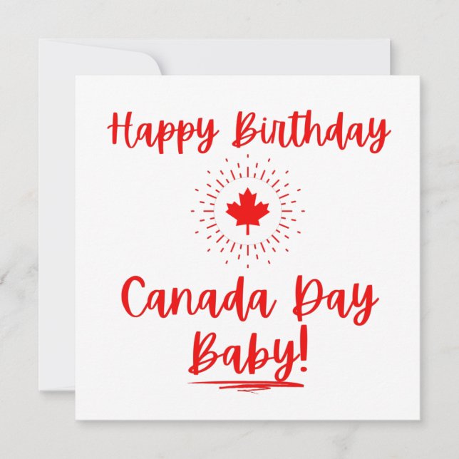 Happy Birthday Canada Day Baby Karte (Vorderseite)
