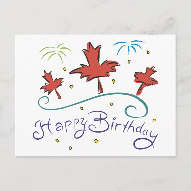 Happy Birthday Canada Postkarte (Vorderseite)