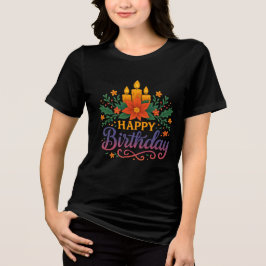 Happy Birthday Candle Bella+Canvas Women’s  Tri-Blend Shirt