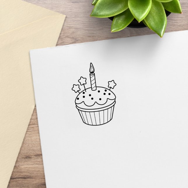 Happy Birthday Candle Cupcake 2 Gummistempel (Von Creator hochgeladen)